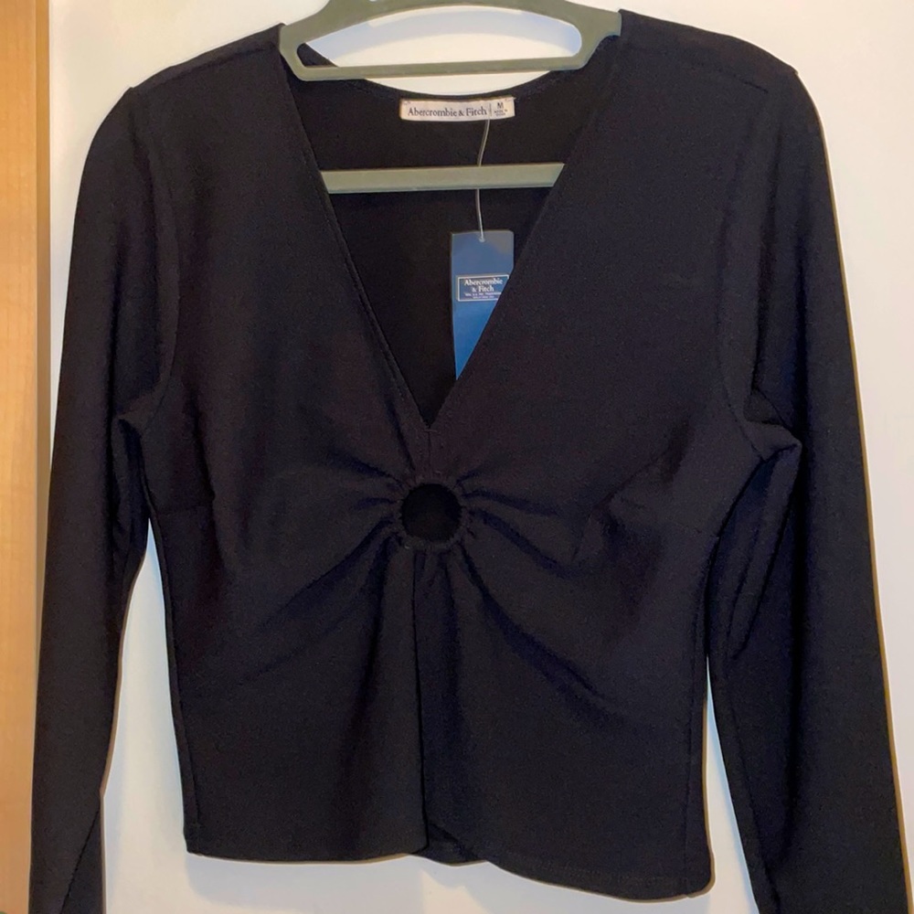 Abercrombie & Fitch black long sleeve elegant dress shirt, size M
